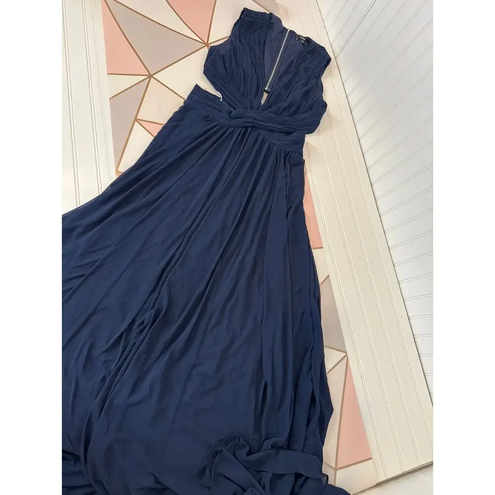 Lulus Vivid Imagination Navy Blue Cutout Maxi Dress Wedding Holiday Medium - Picture 2 of 4